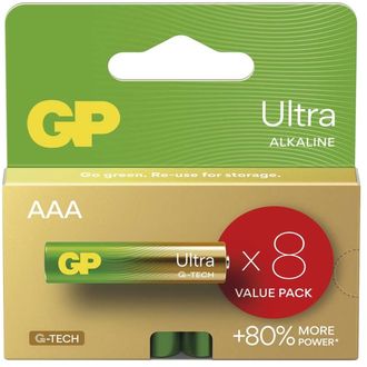 Alkalické batérie GP Ultra AAA (LR03), 8 ks