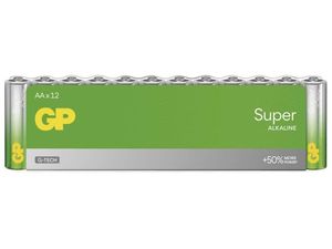 Alkalické batérie GP Super AA (LR6), 12 ks