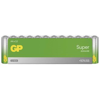 Alkalické batérie GP Super AA (LR6), 12 ks