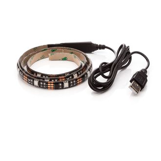 OPTY LED pásik 70cm, USB, 21 LED, prepínač, 20 farieb, samolepiaci