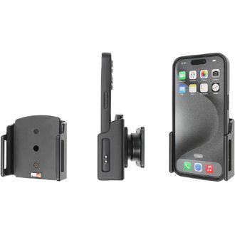 Brodit držiak pre Apple iPhone 15/15 Pro v puzdre, nastaviteľný, š. 70-83 mm, bez nabíjania