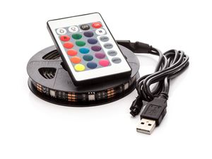 OPTY LED pás 150cm, USB, 45 LED, diaľkové ovládanie, 20 farieb, samolepiaci