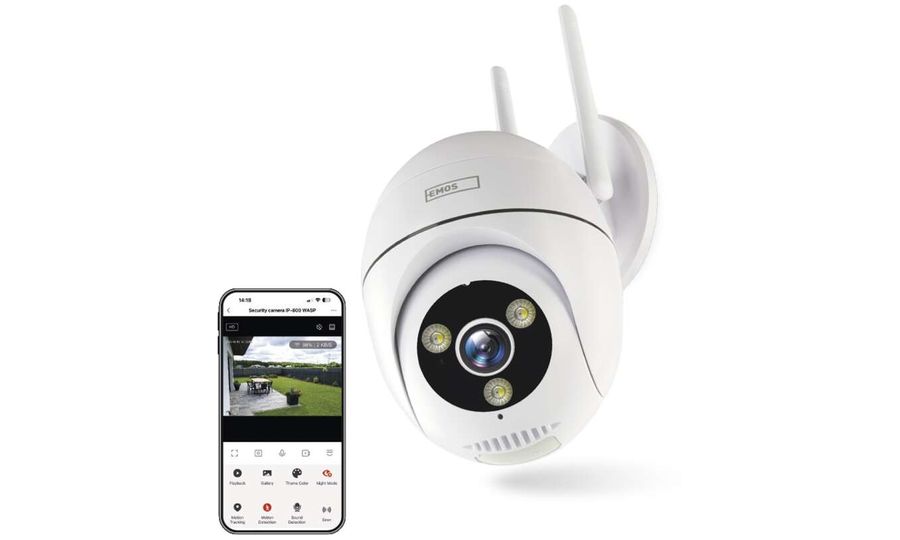 Vonkajšia otočná kamera EMOS GoSmart IP-800 WASP s WiFi, biela