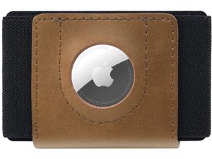 Peňaženka FIXED Tiny Wallet pre AirTag z pravej hovädzej kože, hnedá