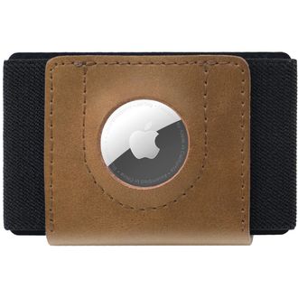 Peňaženka FIXED Tiny Wallet pre AirTag z pravej hovädzej kože, hnedá
