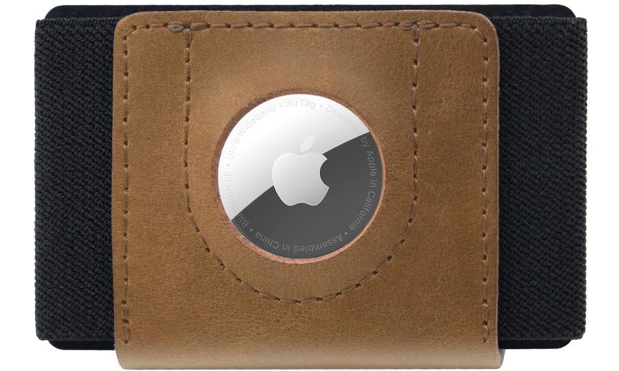 Peňaženka FIXED Tiny Wallet pre AirTag z pravej hovädzej kože, hnedá