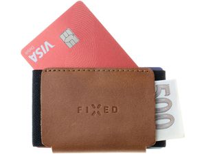 Peňaženka FIXED Tiny Wallet pre AirTag z pravej hovädzej kože, hnedá