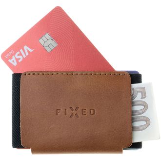 Peňaženka FIXED Tiny Wallet pre AirTag z pravej hovädzej kože, hnedá