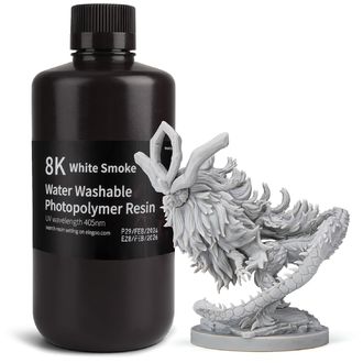 ELEGOO 8K Water-washable Resin Resin 1KG, White Smoke