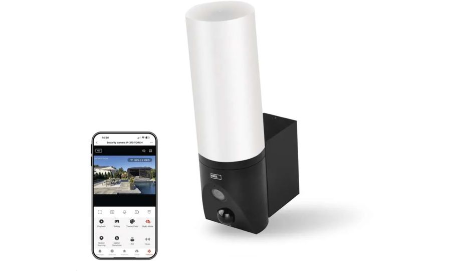 Vonkajšia otočná kamera EMOS GoSmart IP-310 TORCH s WiFi a svetlom, čierna