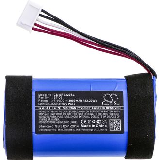 Batéria pre Sony Srs-Xb31 (ekvivalent Sony ST-06), 3000 mAh