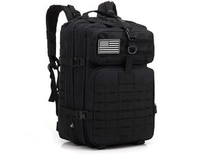 Mobilly taktický armádny batoh, bedrový a hrudný pás, systém MOLLE, 45 l, čierny