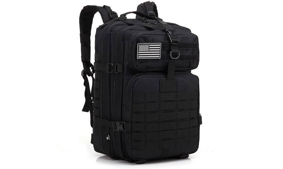 Mobilly taktický armádny batoh, bedrový a hrudný pás, systém MOLLE, 45 l, čierny