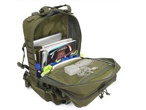 Mobilly Taktický armádny batoh, bedrový a hrudný pás, systém MOLLE, 45 l, zelený