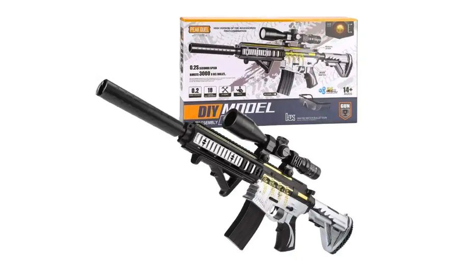 Sunny Blaster HK416D, útočná puška s vodným gélom a príslušenstvom, čierna a strieborná