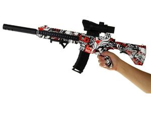 Sunny Blaster M416, zmenšená útočná puška s vodným gélom a príslušenstvom, červená