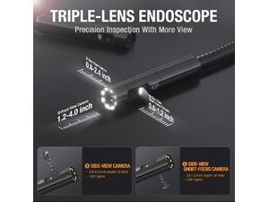 Endoskop Teslong NTS700 so 7" LCD displejom, 7,9 mm sondou, trojitou kamerou, 5 m káblom