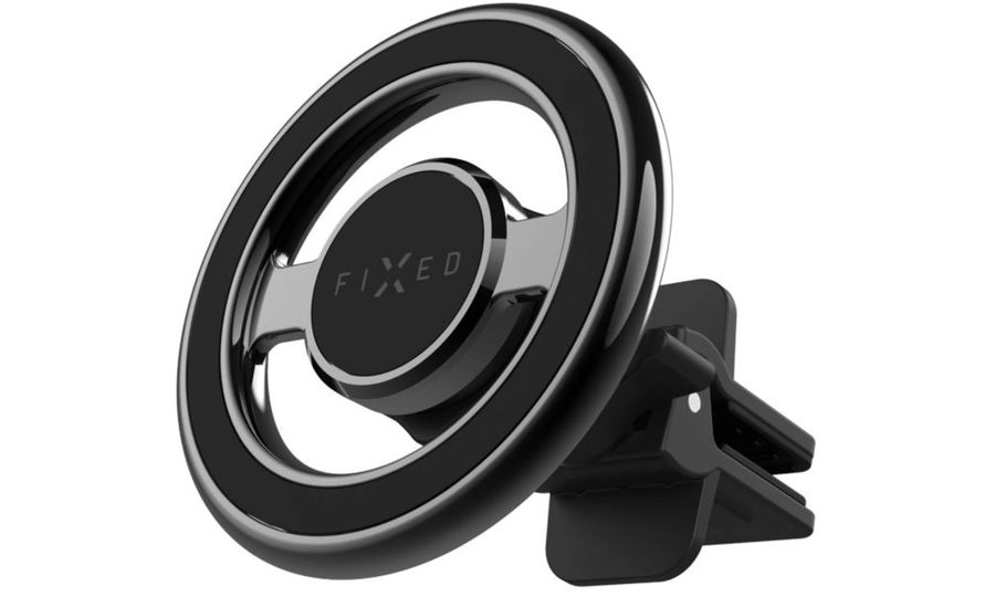 Magnetický kovový držiak FIXED MagMount Vent s podporou MagSafe, čierny