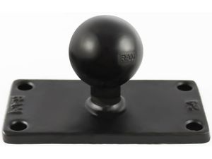 RAM Mounts Obdĺžnikový držiak skrutiek alebo skrutiek, 5 x 10 cm, s guľovým čapom 1,5", RAM-202U-24
