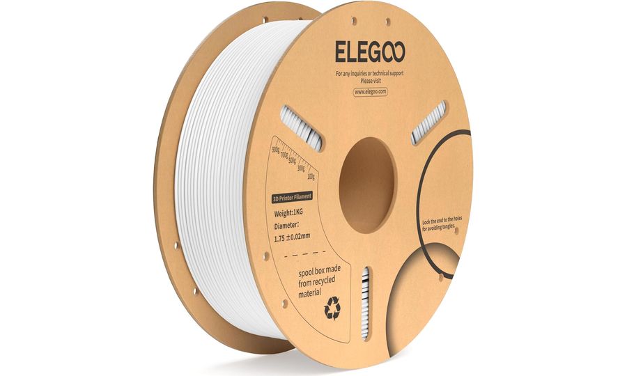 ELEGOO PLA+ -1.75mm-1KG-Cardboard Spool-White