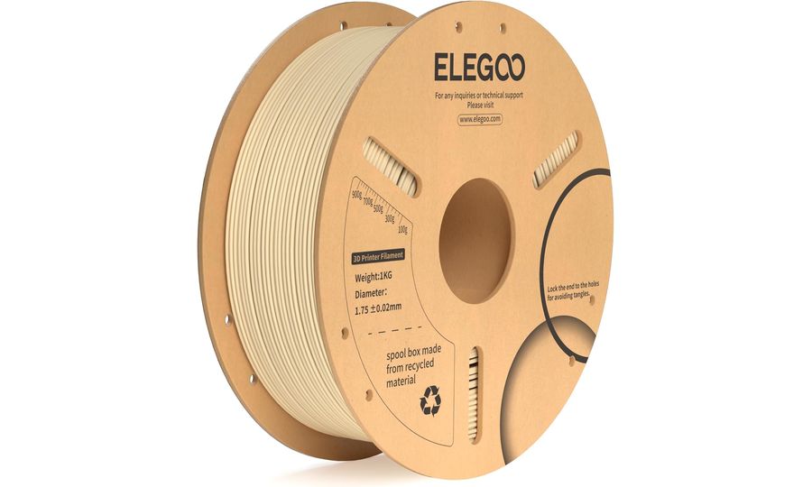 ELEGOO PLA+ -1.75mm-1KG-Cardboard Spool-Beige