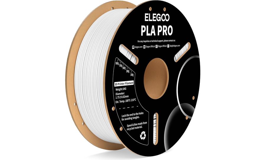 ELEGOO PLA PRO -1.75mm-1KG-Cardboard Spool-White