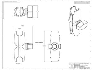 RAM Mounts rameno, tvrdený plast, pre 1" guľové čapy (celková dĺžka 94 mm), RAP-B-201U