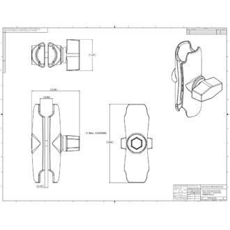 RAM Mounts zostava pre držiak na riadidlá s 1" čapom s objímkou pre riadidlá alebo iné tyče Ø 19,1 - 25,4 mm, vysokopevnostný plast, RAP-B-408-75-1-XU