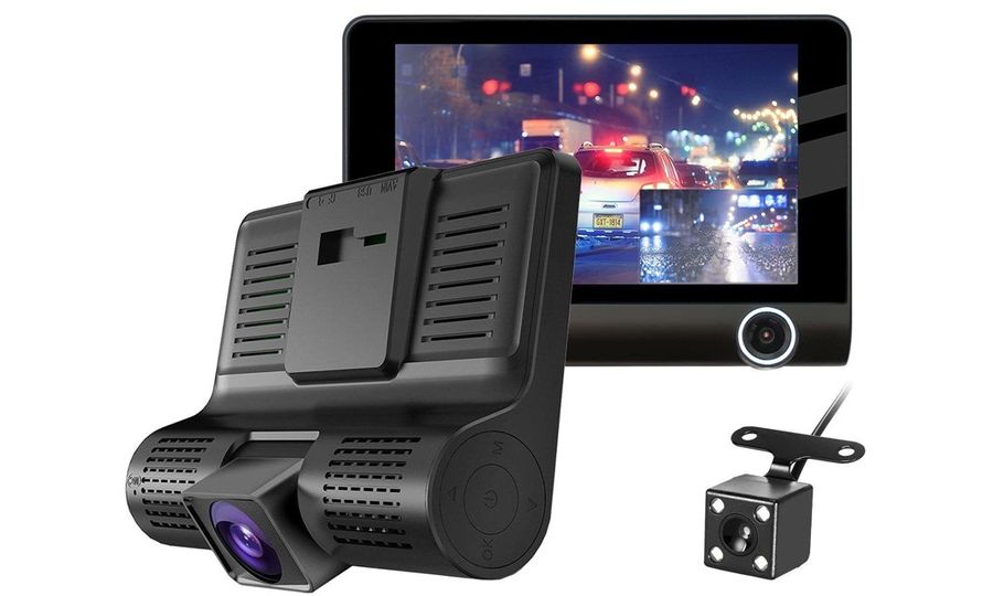 Smart Dashcam, inteligentná kamera do auta, predná + zadná + vnútorná