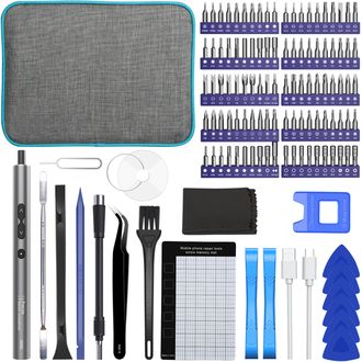 UF-TOOLS elektrický akumulátorový skrutkovač 120v1 s puzdrom, strieborný, USB-C