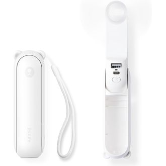 JisuLife F8, 3v1, ručný ventilátor, baterka, powerbanka, biela