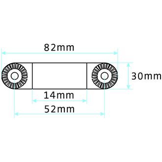Brodit rameno 2", rozteč 52 mm, čierna