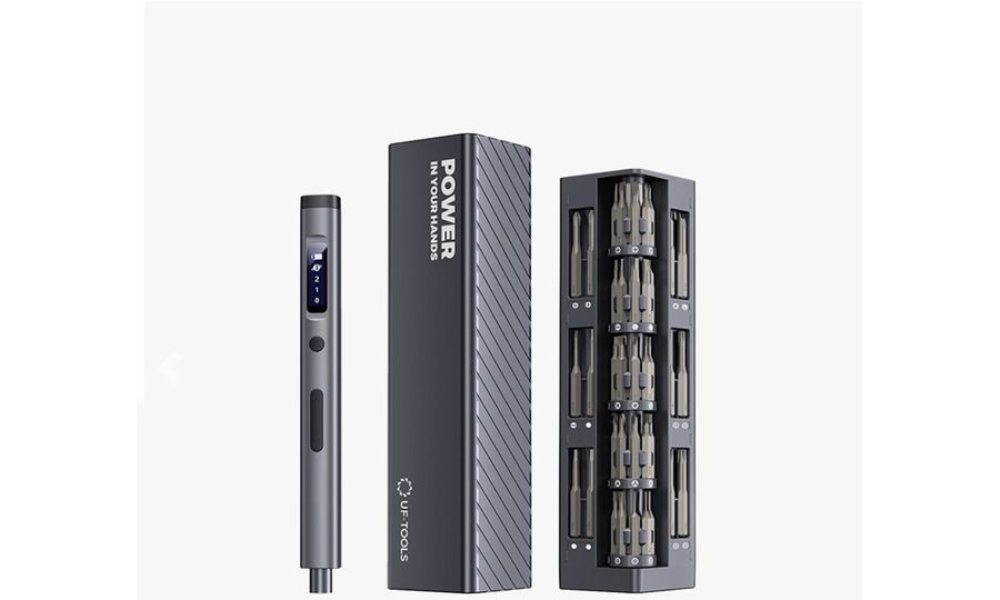 UF-TOOLS elektrický akumulátorový skrutkovač 57v1 s jedinečným puzdrom, strieborný, USB-C