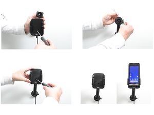 Držiak Brodit pre Datalogic Memor 20 s puzdrom RUBBER BOOT, bezdrôtové pripojenie Qi, napájanie CL