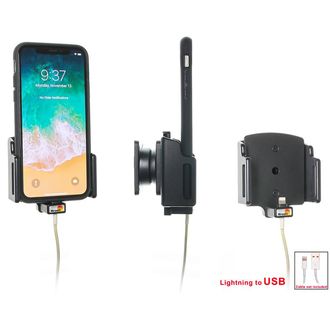 Brodit držiak do auta na Apple iPhone 11/XR/Xs/X v puzdre, nast. s priechodkou pre Lightning kábel