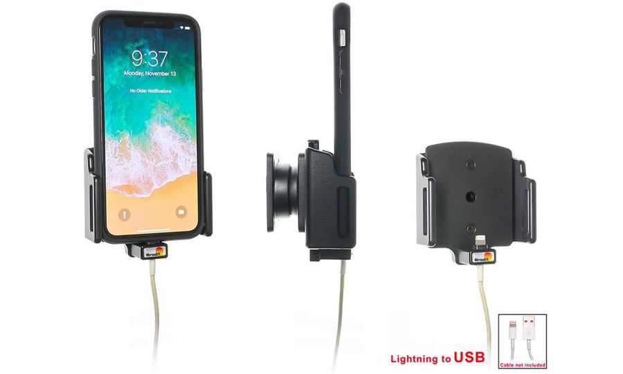 Brodit držiak do auta na Apple iPhone 11/XR/Xs/X v puzdre, nast. s priechodkou pre Lightning kábel
