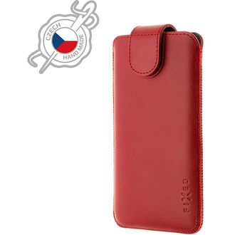 Kožené puzdro FIXED Posh, veľkosť 6XL+, červené