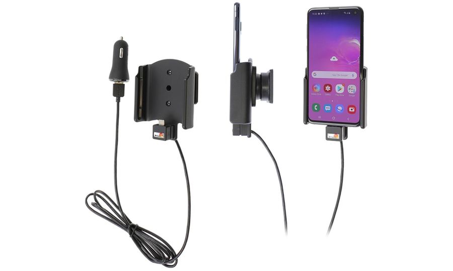 Brodit držiak do auta na Samsung Galaxy S10e bez puzdra, s nabíjaním z cig. zapaľovača/USB