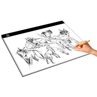 Veľká osvetlená tabuľa na kreslenie, veľkosť A3 - 40x33 cm