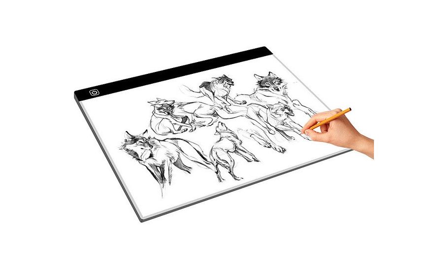 Veľká osvetlená tabuľa na kreslenie, veľkosť A3 - 40x33 cm