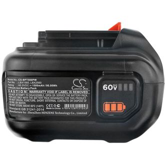 Akumulátor pre fúkače Black & Decker 60V MAX, nožnice na živý plot 60V MAX a ďalšie, 60 V, 1,5 Ah, Li-Ion