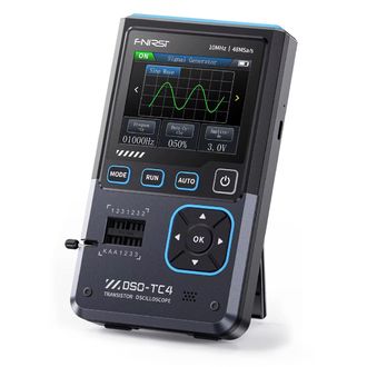FNIRSI DSO-TC4 Ručný digitálny osciloskop, tester tranzistorov, generátor signálu 3v1, 2,4" displej,