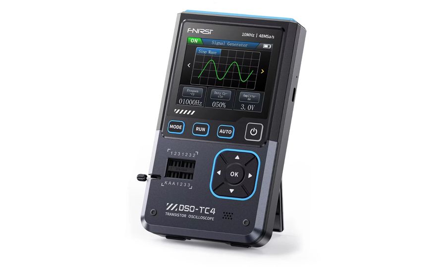 FNIRSI DSO-TC4 Ručný digitálny osciloskop, tester tranzistorov, generátor signálu 3v1, 2,4" displej,