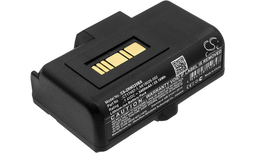 Batéria pre Zebra Rw220, Rw320, 3400 mAh, Li-Ion