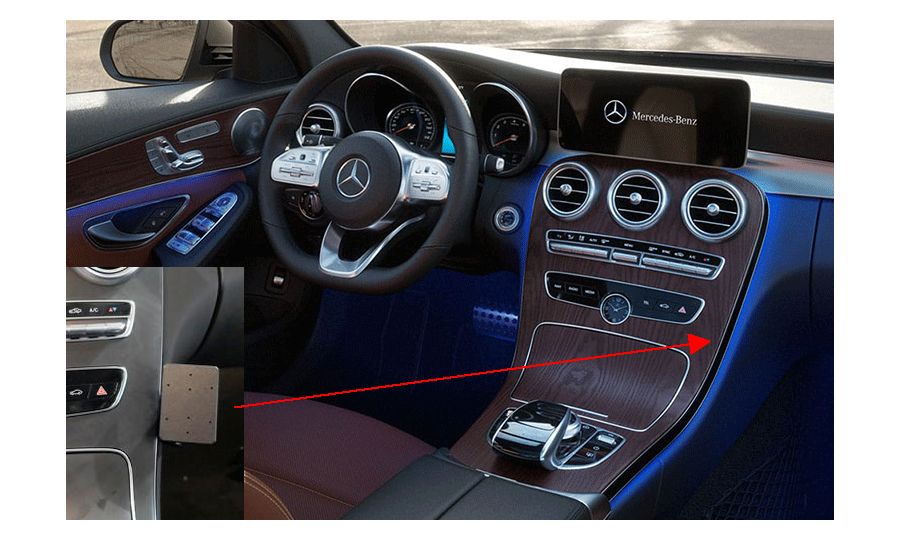 Brodit ProClip Mercedes Benz C-Class (180-320) 15-21 (len automat, len drevený panel), na stred