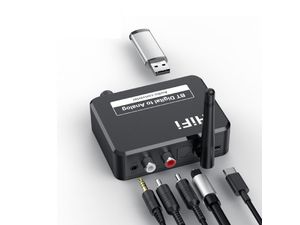 DAC prevodník z TOSLINK na RCA (Cinch) stereo zvuk a 3,5 mm AUX so zosilňovačom a Bluetooth 5.0