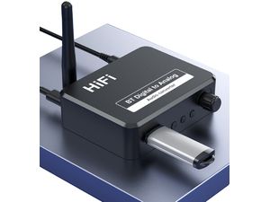 DAC prevodník z TOSLINK na RCA (Cinch) stereo zvuk a 3,5 mm AUX so zosilňovačom a Bluetooth 5.0