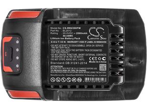 Batéria pre vŕtačku Ingersoll Rand D5140, LED svietidlo L5110, mazací pištoľ Lub5130 a iné, 2 Ah, 20 V
