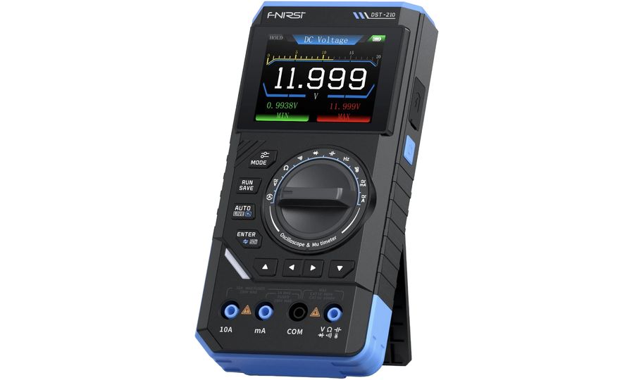 FNIRSI DST-210 ručný digitálny multimeter, osciloskop a generátor signálov 3v1, 10 MHz, 48 MSa/s