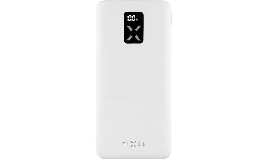 FIXED Zen 10 powerbank s LCD displejom a PD výstupom 20W, 10000 mAh, biela